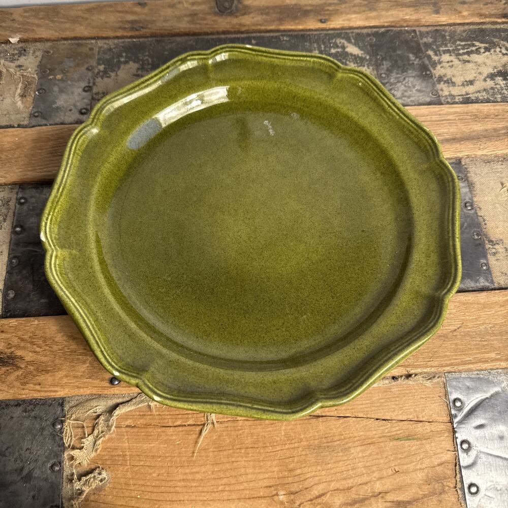 CHIPPED - Vintage Baldelli Italy Ceramic Dinner Plates Set Neiman Marcus Green